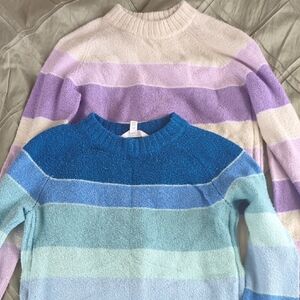 Set Of 2 Colorful Striped Women's Sweaters